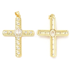 Rack Plating Brass Micro Pave Cubic Zirconia Pendants&nbsp;KK-A185-28G