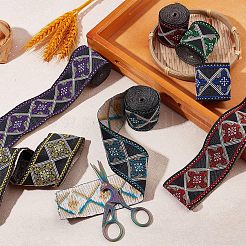 12.25M 7 Colors Ethnic Style Polyester Ribbons&nbsp;OCOR-FG0001-23