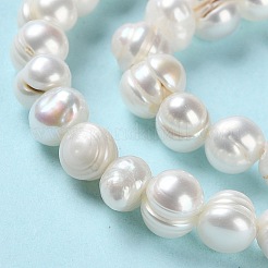 天然養殖淡水パールビーズ連売り  ポテト  グレードa ++  パパイヤホイップ  4~4.5x4~4.5mm  穴：0.5mm  約80個/連  13.58''（34.5センチメートル）&nbsp;PEAR-E018-62