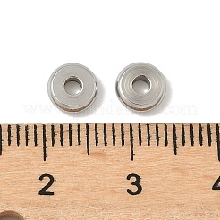 304ステンレススチールビーズ  フラットラウンド  ステンレス鋼色  6x2mm  穴：2mm&nbsp;STAS-P394-04D-P