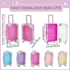 10Pcs 5 Colors Luggage Cases Transparent ABS Plastic Candy Gift Storage Boxes&nbsp;CON-UN0001-04