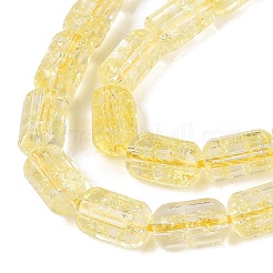 クラックル透明ガラスビーズ連売り  コラム  多面カット  シャンパンイエロー  9~9.5x5.5~6mm  穴：1~1.2mm  約37~38個/連  13.39~13.78インチ（34~35cm）&nbsp;GLAA-N068-05A-10