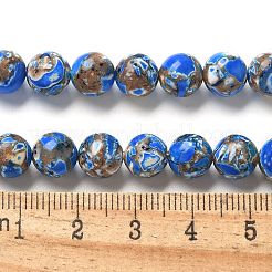 染色合成インペリアルジャスパービーズ連売り  ラウンド  ブルー  8mm  穴：1.2mm  約45個/連  15.79インチ（40.1cm）&nbsp;G-C168-02E