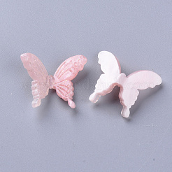 セルロースアセテート（樹脂）カボション  蝶  ピンク  17~18x21~22x7~8mm&nbsp;KY-N006-03-B03