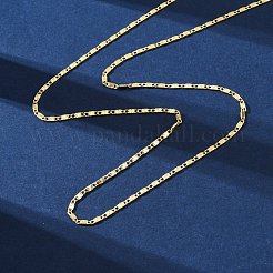 真鍮リンクチェーンネックレス  304ステンレススチール製カニカン付き  ラックめっき  鉛フリー＆カドミウムフリー  長持ちメッキ  18KGP本金メッキ  17.87インチ（45.4cm）&nbsp;NJEW-D302-11G