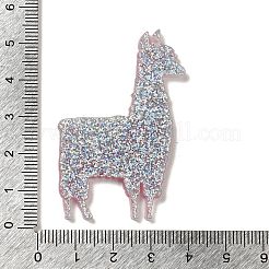 アクリルパーツ  アルパカ  ピンク  51.5x34.5x1.4mm  穴：2.5mm&nbsp;X-OACR-R270-01B