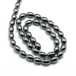 Non-magnetic Synthetic Hematite Oval Beads Strands&nbsp;X-G-F161-32B
