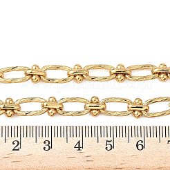 イオンプレーティング（IP）304ステンレススチール製オーバルリンクネックレス（女性用）  ゴールドカラー  17-7/8~18-1/8インチ（45.5~46cm）&nbsp;NJEW-B107-07G-01