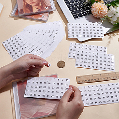 紙のステッカー  数字の模様を持つフラットラウンド  ホワイト  130x66x0.1mm  50シート/セット&nbsp;DIY-SP0006-81A-02