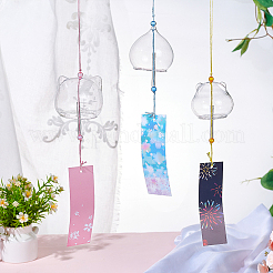 3Pcs 3 Style Japanese Glass Round Wind Chimes&nbsp;HJEW-BC0001-53