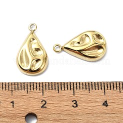 304ステンレスペンダント  ティアドロップチャーム  14KGP本金メッキ  18x10.5x3mm  穴：1.6mm&nbsp;STAS-L022-345G