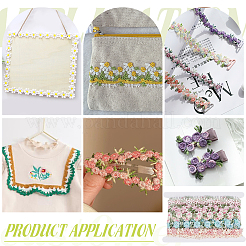 15 Yards 5 Styles Flower Polyester Embroidery Lace Ribbon&nbsp;OCOR-PH0008-03