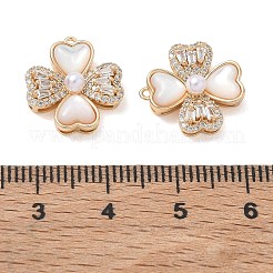 Brass Micro Pave Clear Cubic Zirconia Pendants&nbsp;KK-CBA61F8-07G