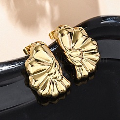 女性用304ステンレススチールスタッドピアス  左右  ゴールドカラー  25x16mm&nbsp;EJEW-A125-76G