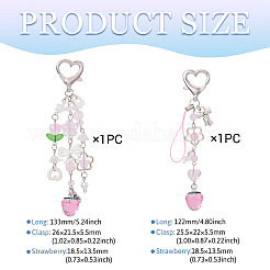 2Pcs 2 Stryles Lampwork and Acrylic Pendant Decorations&nbsp;HJEW-TA0001-36