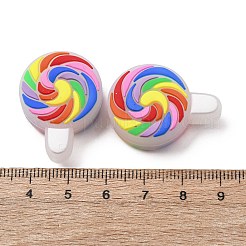 シリコーン焦点ビーズ  ロリポップ  カラフル  30x22x10mm  穴：3mm&nbsp;SIL-F021-01B