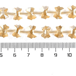 電気メッキガラスビーズセット  半分メッキ  蝶結び  ナバホホワイト  7x10x3mm  穴：1mm  約48個/連  19.69''（50センチメートル）&nbsp;EGLA-B007-03A-PC02