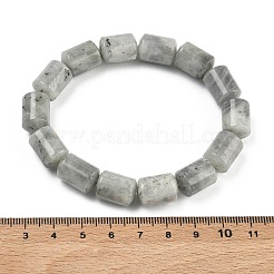 コラム天然ラブラドライトビーズストレッチブレスレット（女性・男性用）  内径：2.17インチ（5.5cm）&nbsp;BJEW-A148-01A-24