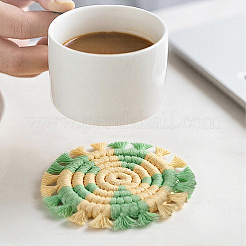 Bohemia Handmade Woven Cotton Coaster&nbsp;AJEW-WH20020-294G