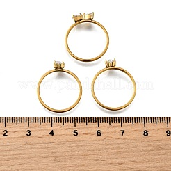 3Pcs 304 Stainless Steel Micro Pave Cubic Zirconia Ring Sets&nbsp;RJEW-S625-02G