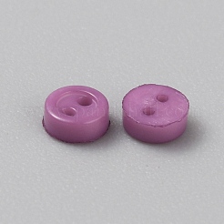 ミニ樹脂ボタン  2穴人形bjd衣服アクセサリー  フラットラウンド  オールドローズ  3x1mm  穴：0.5mm&nbsp;FIND-WH0260-26P