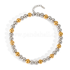 European 8MM 304 Stainless Steel Silver Round Beaded Necklaces for Women&nbsp;OD8849-3