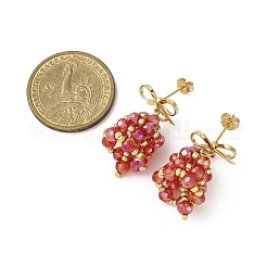 3 Pairs Christmas Bell Brass Dangle Stud Earrings&nbsp;EJEW-MZ00495