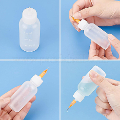 30mlプラスチックグルー液容器  ボトルディスペンサー  ボトルストッパー  プラスチック製精密な液体ディスペンスツール鈍針  ミックスカラー  82x29mm&nbsp;TOOL-BC0008-08