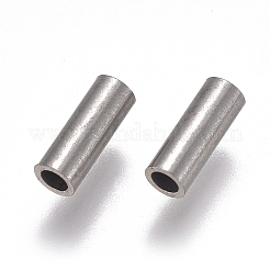 変色しない304ステンレススチールチューブビーズ  ステンレス鋼色  8x3mm  穴：2mm&nbsp;LS-STAS-F224-01P-C
