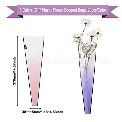 120Pcs 6 Colors Oriented Polypropylene(OPP) Plastic Gift Bags&nbsp;ABAG-MB0001-03