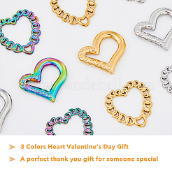 12Pcs 6 Style 304 Stainless Steel Linking Rings&nbsp;STAS-DC0011-03