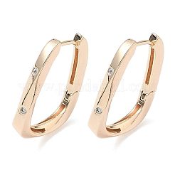 Rectangle Brass Hoop Earrings&nbsp;EJEW-D320-24G