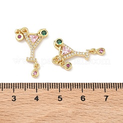 Brass Micro Pave Cubic Zirconia Pendants&nbsp;KK-C252-12G