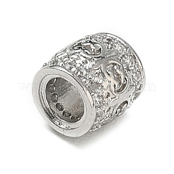 Rack Plating Brass Micro Pave Clear Cubic Zirconia European Beads&nbsp;KK-L215-301P
