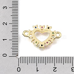 Brass Pave Cubic Zirconia Connector Charms&nbsp;KK-E802-15G-A