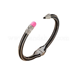 女性用ペンシルデザイン合金エナメルカフバングル  樹脂と  ブラック  内径：2-3/8インチ（6cm）&nbsp;FS-WGBB19C-01