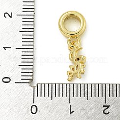 Rack Plating Brass Pave Black & Medium Purple Cubic Zirconia Ant European Dangle Charms&nbsp;KK-Z067-58G