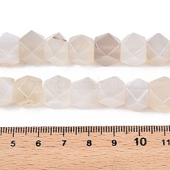 天然ホワイトアゲート瑪瑙ビーズ連売り  多面カットキューブ  10~11x10~11x9.5~11mm  穴：0.8mm  約20個/連  8.23''（20.9センチメートル）&nbsp;G-T138-31