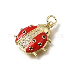 Brass Micro Pave Cubic Zirconia Pendants&nbsp;KK-C262-28G