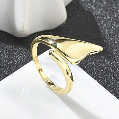Rack Plating Brass Open Cuff Finger Rings for Women&nbsp;RJEW-M028-85G