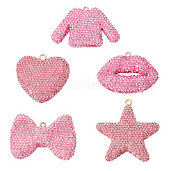 5Pcs 5 Styles Handmade Polymer Clay Pendants&nbsp;RB-BT0001-05A