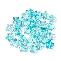 電気メッキガラスビーズ  グリッターパウダー付き  スター  ミックスカラー  8.5x8.5x4mm  穴：1mm&nbsp;EGLA-E059-G