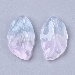 Two Tone Transparent Spray Painted Glass Pendants&nbsp;X1-GLAA-T013-02-D02