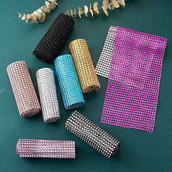 Plastic 24 Rows Rhinestone Mesh Wrap Roll&nbsp;AJEW-TA0001-09