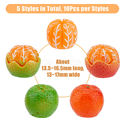 50Pcs 5 Style Mini Resin Simulation Orange&nbsp;RESI-DC0001-27