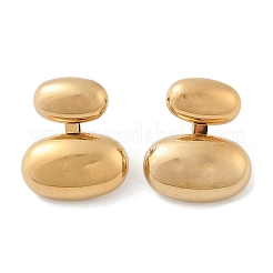 304ステンレススチール製オーバルスタッドピアス  18KGP本金メッキ  19.5x17mm&nbsp;EJEW-M073-08G