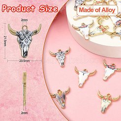 50Pcs 5 Colors Alloy Enamel Printed Pendants&nbsp;ENAM-CJ0003-88