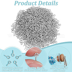 1000本の鉄ネジアイピンペグベイル  片穴パーツ用  プラチナ  8x4x1mm  穴：2mm&nbsp;IFIN-ME0001-09P