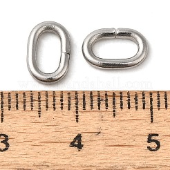 変色しない304ステンレススチール製リンクリング  クイックリンクコネクター  オーバル  ステンレス鋼色  9x6x1.5mm  内径：6x3mm&nbsp;STAS-A093-03D-P