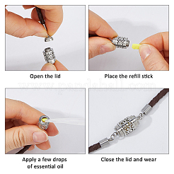 1Pc 304 Stainless Steel Perfume Diffuser Column Link Bracelets&nbsp;BJEW-FG0001-08B